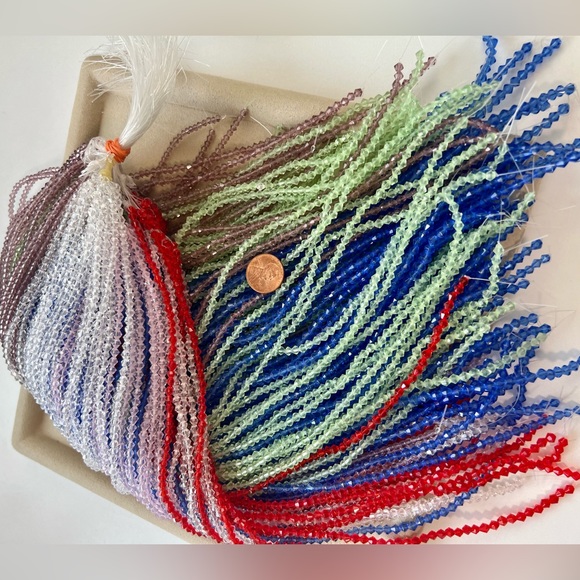 200 Strands Glass Crystal bicone Beads 3mm - 4mm green red blue clear lot - Picture 3 of 13
